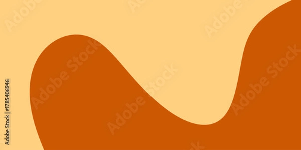 Obraz Bold Curvature Organic Shape Vector Illustration Background. A striking, central organic shape in dark orange dominates the light orange field, featuring deep, bold curves.