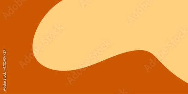 Obraz Smooth Curve Wavy Orange Vector Illustration Background. A fluid, two-tone design with a large, gentle wave separating the dark and light orange colors horizontally.