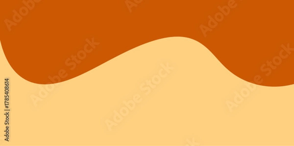 Obraz Abstract Horizon Wave Vector Illustration Background. A symmetrical wavy line separates the dark orange upper half from the light orange lower half in a smooth, fluid pattern.