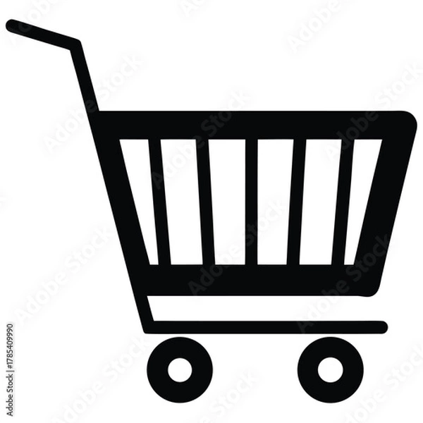 Fototapeta supermarket cart icon icon on white background
