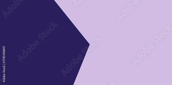 Obraz Modern Geometric Hexagonal Split Background Vector Illustration. Clean, angular split of dark and light purple forming a subtle arrow or chevron shape.