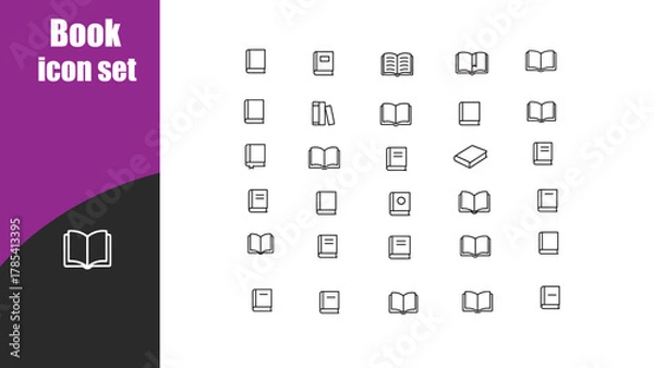 Obraz Open Book and Document Icon Set