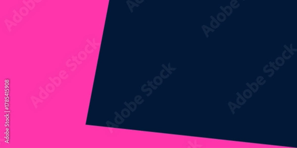 Obraz L-Shape Pink Block Illustration Vector Background, Minimalist vector background with a large pink L-shaped block and dark blue space, Poster design, booklet cover, brand identity asset.