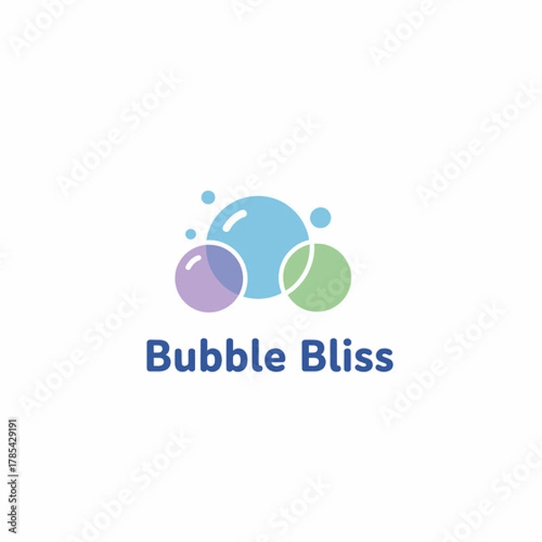 Fototapeta A logo features overlapping colorful circles evoking a bubble-like effect, accompanied by text below