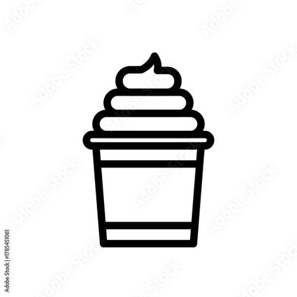 Fototapeta Minimalist Yogurt Icon – Simple Line Design Representing Healthy Snack, Dairy Product, and Fresh Dessert Concept