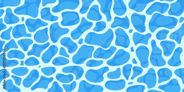 Fototapeta Blue ocean wave. Rippled water surface with sunlight reflecting. Top view. Beach, Ocean clean and deep water. Vector illustration