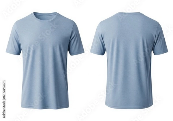 Fototapeta Front and back view of a light blue t shirt