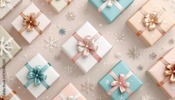Obraz white christmas gift boxes