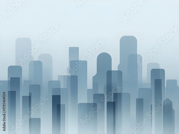 Obraz Abstract City Skyline Minimalist Gradient Illustration

