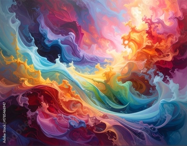 Obraz Vibrant abstract art of swirling color, evoking ethereal energy