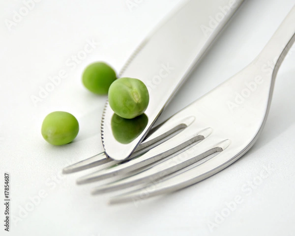 Obraz sztućce i groszek
