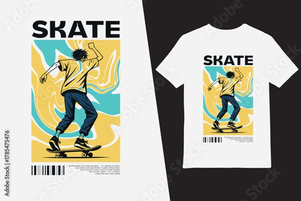 Fototapeta Skateboarding Street Style T-shirt Design