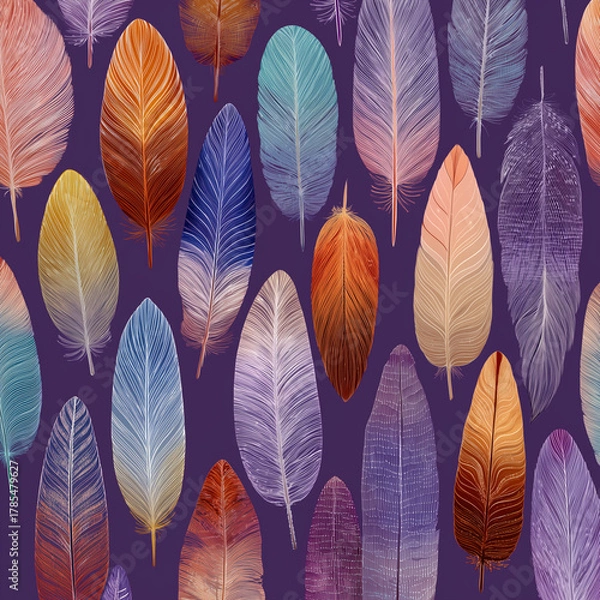 Fototapeta Bird Feathers Pattern Design for National Bird Day Theme