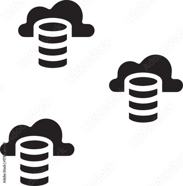 Fototapeta Cloud databases vector icon