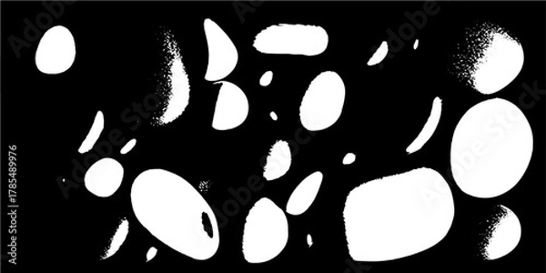 Obraz Ink Print Distress Background . Grunge Texture. Abstract Black and white illustration.