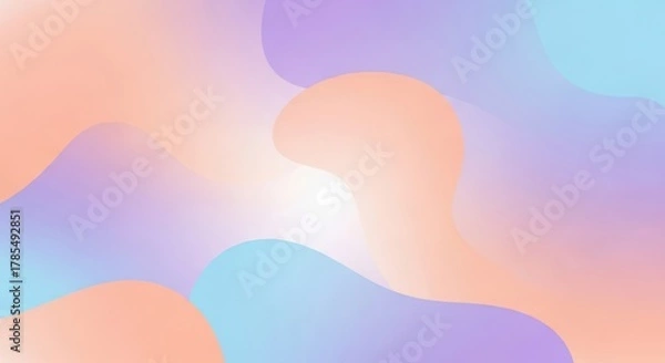 Fototapeta Soft fluid pastel color gradient abstract background design art