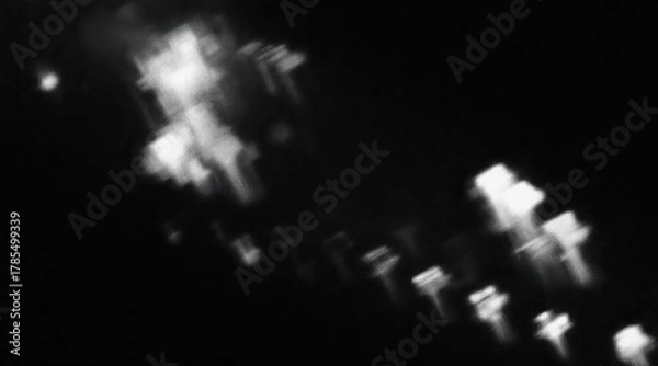 Fototapeta Abstract motion blur of bright geometric lights, modern concept