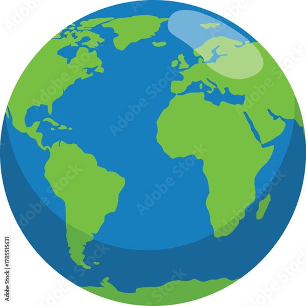Fototapeta Global earth map illustration - world planet geography icon vector