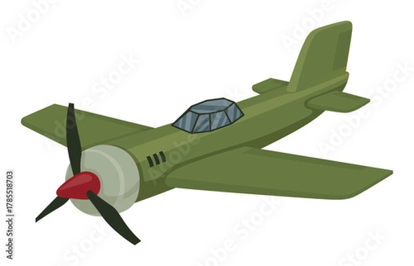 Obraz Vector retro fighter jet in a simple design for creative aviation projects