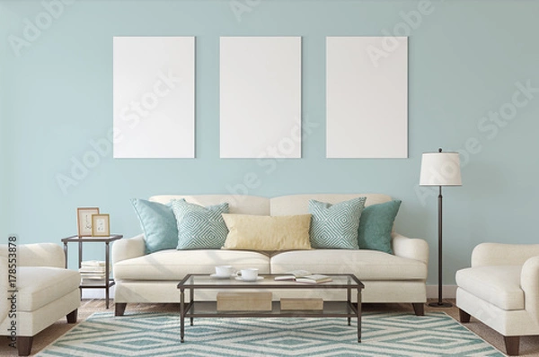 Obraz White isolated posters with black frame mockup