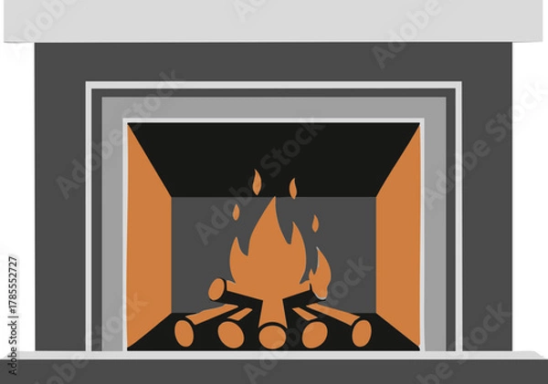 Obraz Cozy Fireplace Hearth (Dark)
