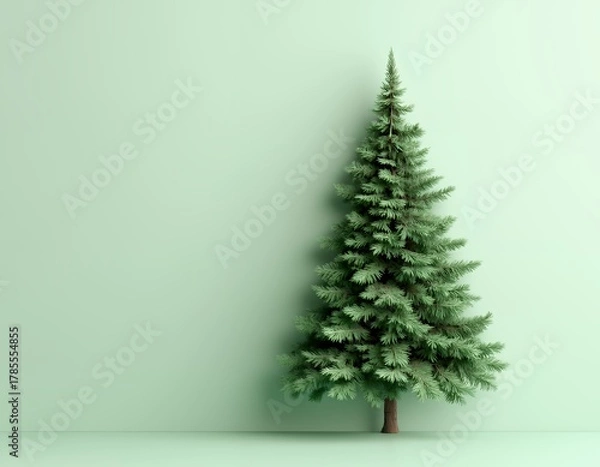 Obraz Photo of a realistic artificial christmas tree with lush green branches isolated on a plain transparent background for easy compositing christmas tree tree papercut christmas paper vector background d