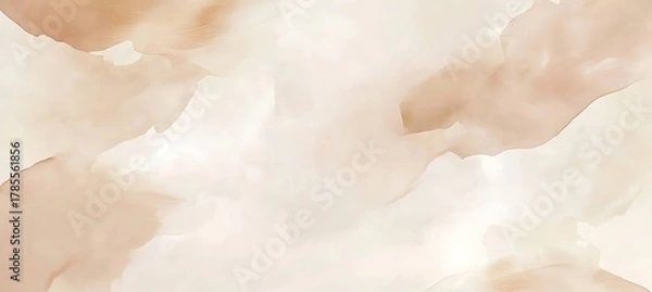 Obraz Delicate watercolor painting with soft beige and cream tones creating a gentle and calming abstract background empty template ideal for personalized use