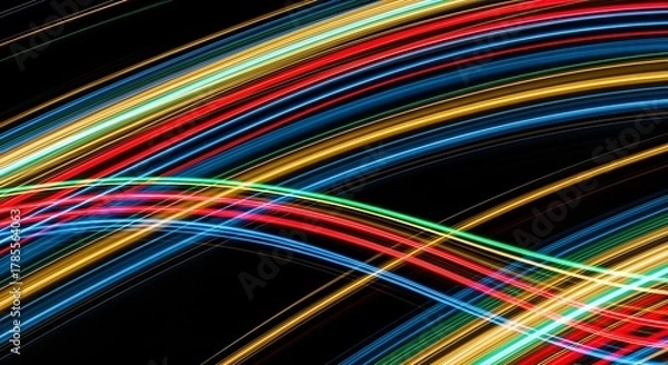 Obraz Abstract Light Trails - A Symphony of Colors in Motion.