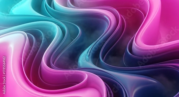 Fototapeta Abstract waves of vibrant colors creating a mesmerizing background.