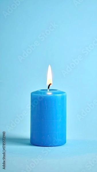 Obraz Blue candle burning
