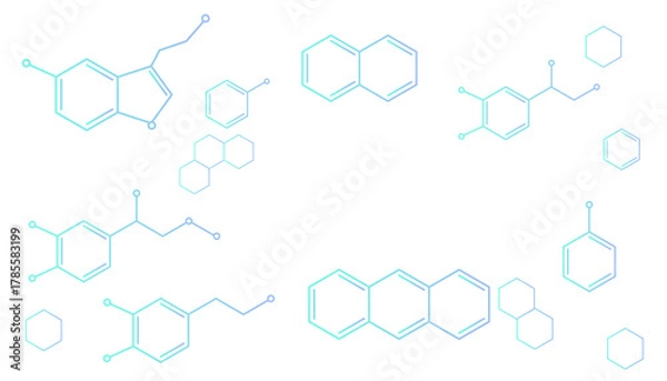 Obraz 化学物質の構造式のフレームイラスト　コピースペース