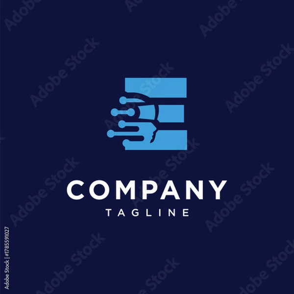 Fototapeta Letter E Virtual Reality Logo Icon Vector