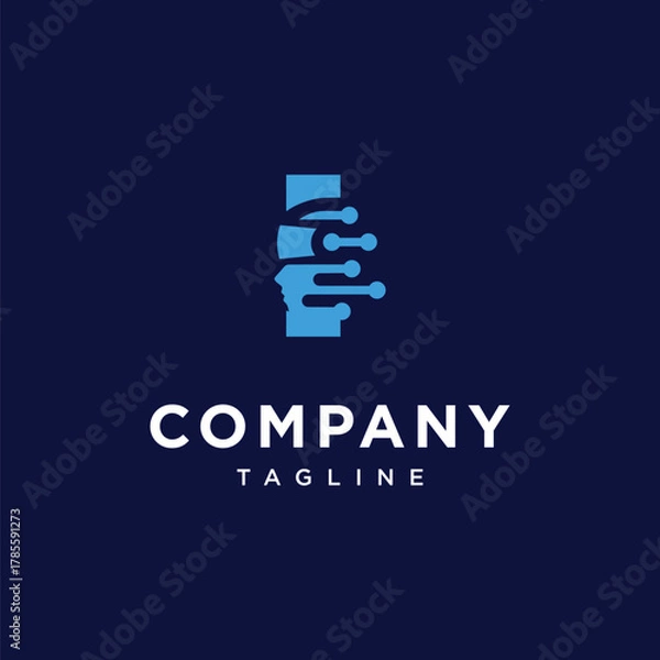 Fototapeta Letter I Virtual Reality Logo Icon Vector