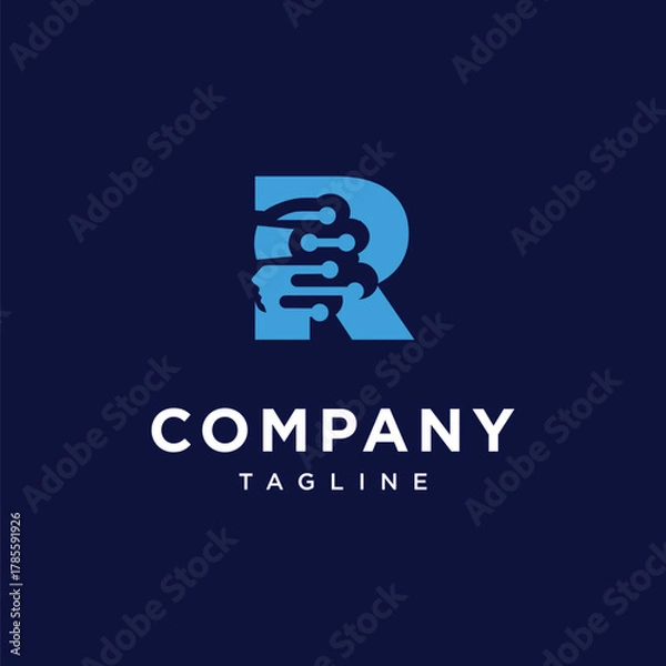 Fototapeta Letter R Virtual Reality Logo Icon Vector