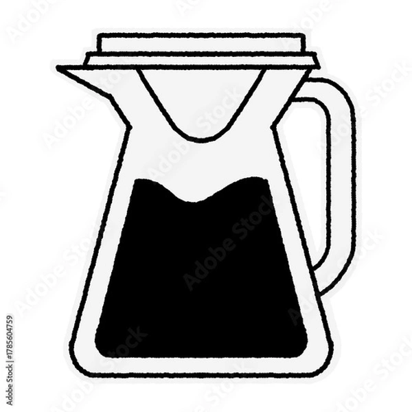 Obraz Line art illustration coffee jug