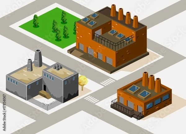 Fototapeta Factory Isometric