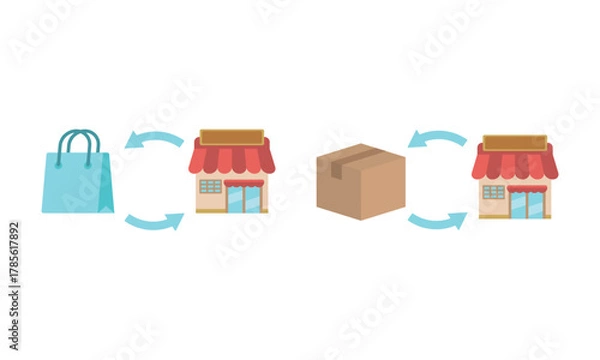 Fototapeta 商品交換・トレードのイラスト