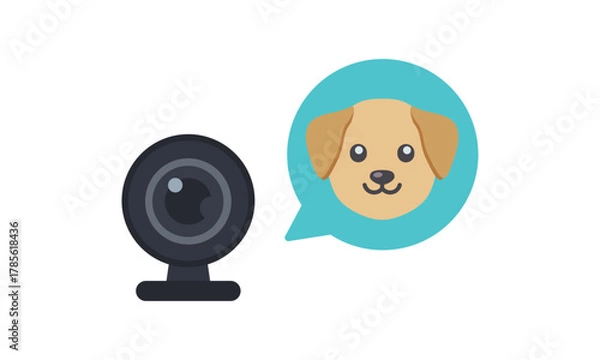 Fototapeta ペットカメラのイラスト