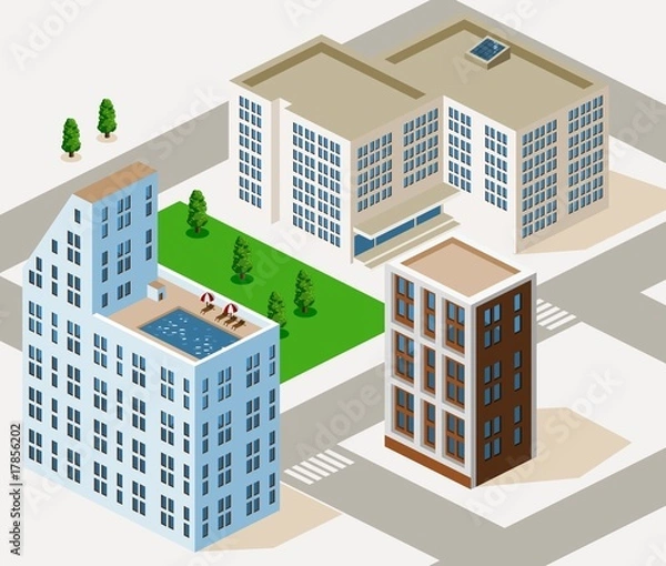 Fototapeta Hotel Isometric