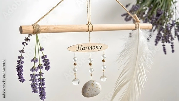 Fototapeta A handmade mobile of dried lavender hanging for decoration