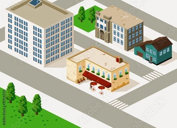 Fototapeta Building Isometric vector