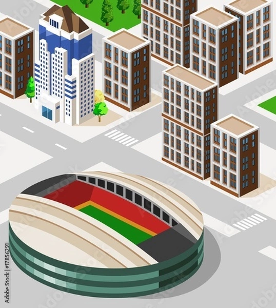 Fototapeta Soccer Stadium Isometric