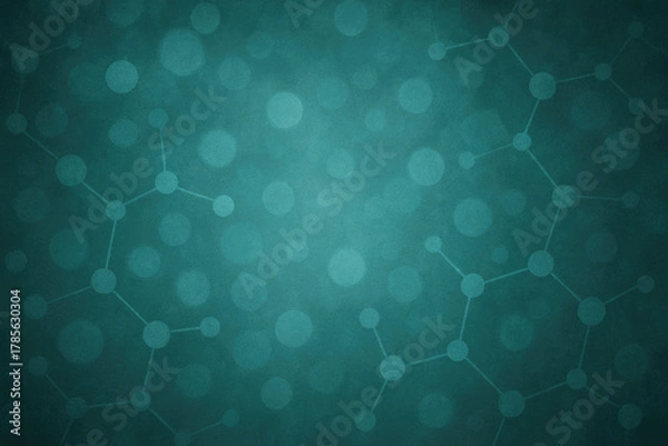 Fototapeta Dark teal molecular background