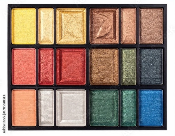 Obraz Colorful makeup palette with assorted, rectangular pans