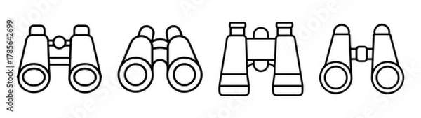 Obraz Binoculars outline icon set for observing and exploring designs
