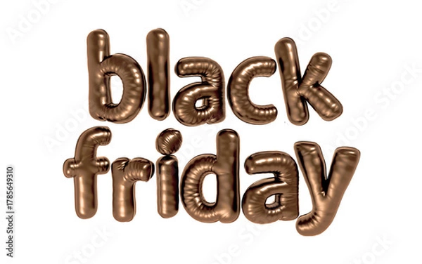 Fototapeta Black Friday Balloon Letters 3d render isolated on white background