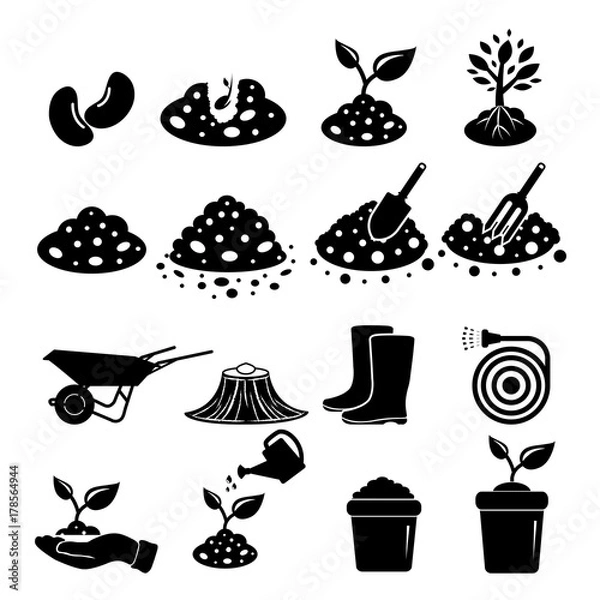 Obraz vector of soil icon set