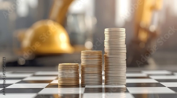 Fototapeta Increase in Construction Costs , Rising Construction Costs