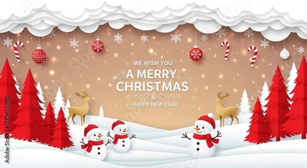 Fototapeta Merry Christmas Background