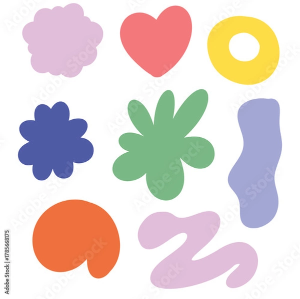 Fototapeta Random abstract shape hand drawn elements